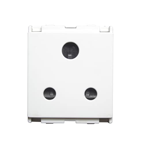 Image of Wipro Northwest Venia 6A 3 - Pin Socket With Euro Pin, White (pack of 5)