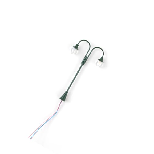 ミニトレイン街灯柱 1:87LED シーンライト街路風景レイアウト鉄道模型ランプガーデンアクセサリーグリーン(白色光) 緑