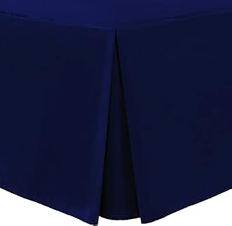 Linen Home Box Pleated Base Valance Sheet 4ft Small Double Bed Skirt Platform Valance Sheets Navy, Microfiber Soft Brushed Easy Care Non Iron (4ft Small Double, Navy)