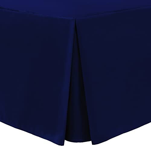 Linen Home Box Pleated Base Valance Sheet Single Bed Skirt Platform Valance Sheets Navy, Microfiber Soft Brushed Easy Care Non Iron (Single, Navy)