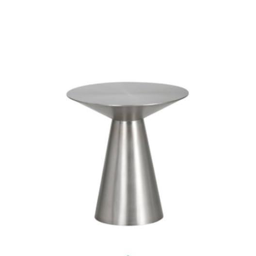 Table d'appoint mobile moderne en acier inoxydable brossé - Petite table basse pour salon, appartement, canapé