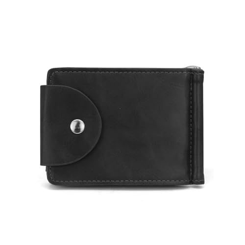 Slim Wallet for Men, Stylish Buckle Men’s Wallets with ID Window and Rear Card Slot Front Pocket Wallets for Men (Black)2