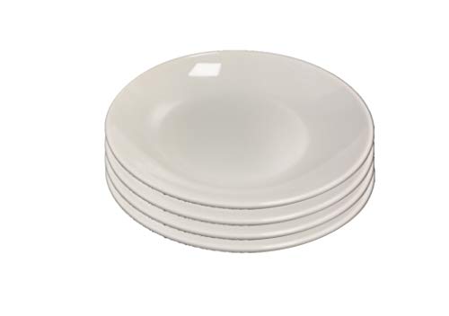 Set of 4 All For You Melamine Deep Dinner Plates White Everyday Use Dinner Dishes Set 8