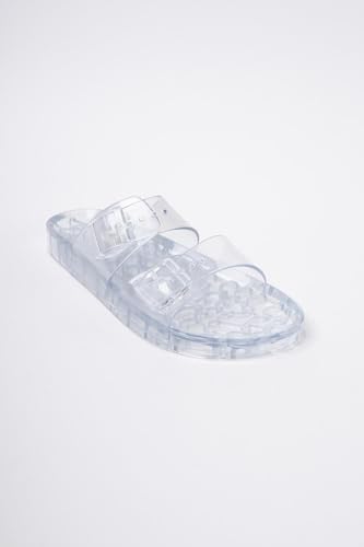 Resim Summer Kadın Jelly Şeffaf Cam Düz Terlik-mstb188-cm, Cam, 39 