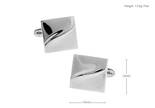 Daesar Mancuernillas Cuadradas Plateadas para Hombre miniatura 5