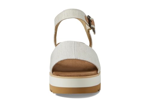 Image of TOMS Women's Diana Wedge Heel Sandal, Leather Upper, Rope-Wrapped Midsole, Adjustable Strap, Buckle, OrthoLite Insole
