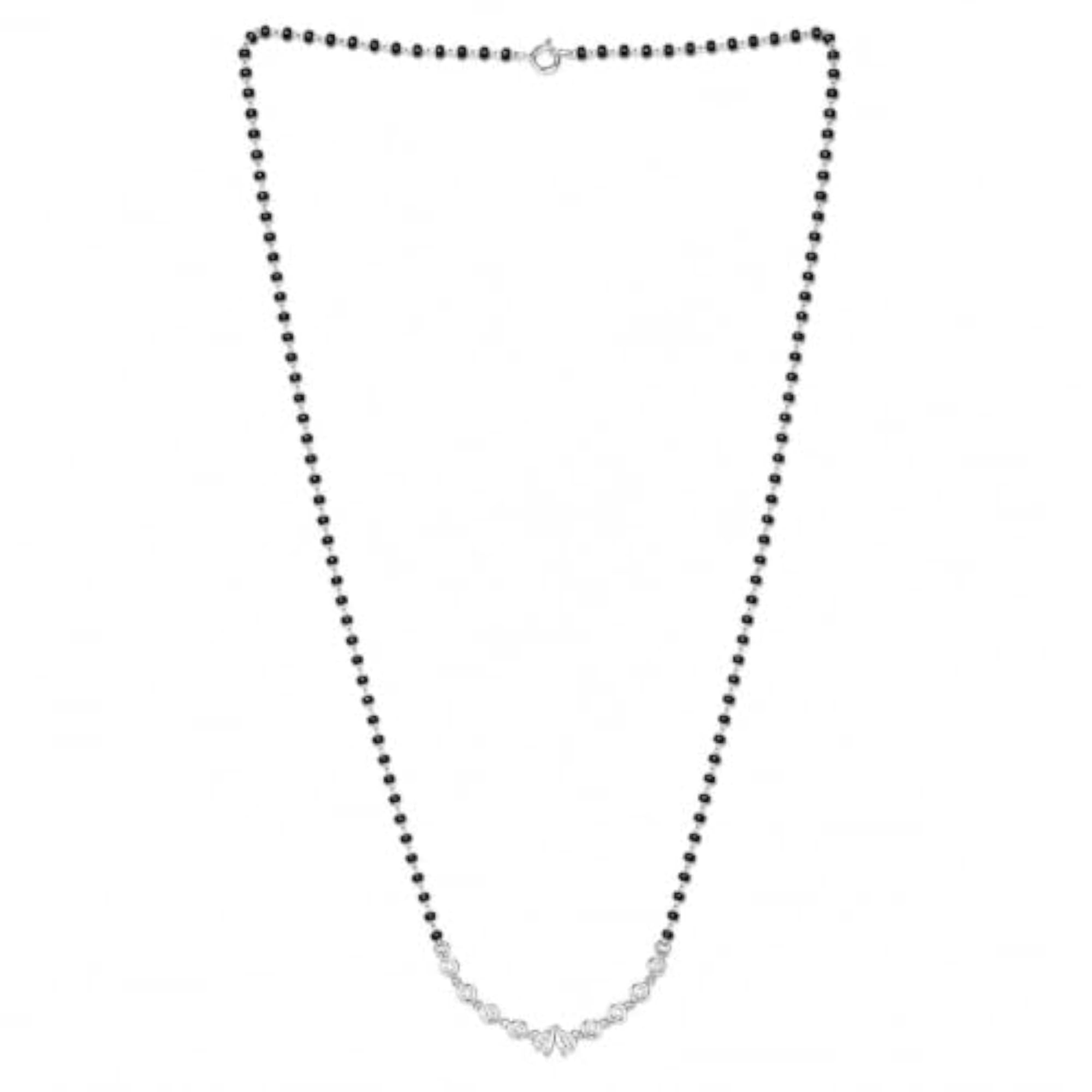Women's 925 Sterling Silver Mini Heart Mangalsutra with Zircon