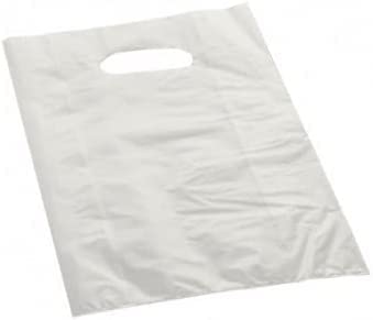 BUSTE 35+10x50 cm. BIANCHE SHOPPER SACCHETTI FUSTELLA FAGIOLO ROBUSTO RIUTILIZZABILE 60my con Manico a Soffietto BIANCO (KG 5 circa 200 pz.)