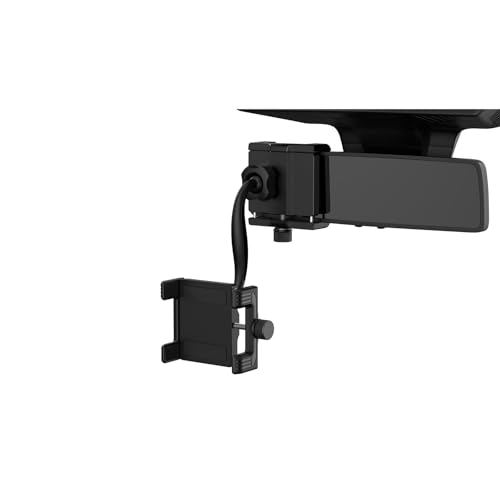 Support de téléphone pour rétroviseur de voiture universel noir rotatif 360° en silicone