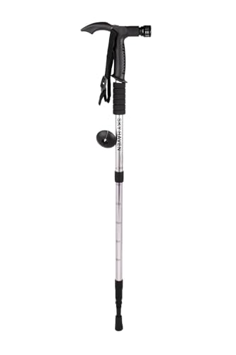 Image of Trekking Poles, Collapsible Lightweight Shock-Absorbent Hiking Walking Sticks Adjustable Aluminum Hiking Poles for Women Men Kids (1Pack of Silver with Light)
