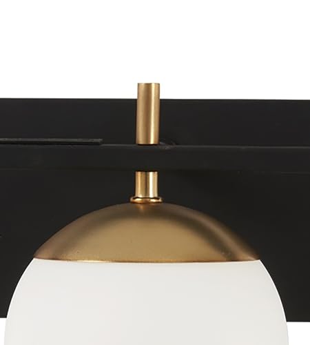 Image of GEORGE KOVACS P1353-618 Alluria Vanity Bath Light, 3-Light, 225 Total Watts, 8.5-in H x 24-in W, Weathered Black with Autumn Gold