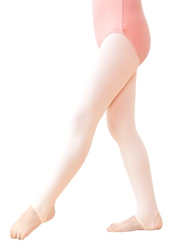 Phoeswan Stirrup Tights for Girls & Women, 60D Denier Ultra Soft Ballet Tights for Gymnastics, School, 1 or 2 Pairs/Pack3