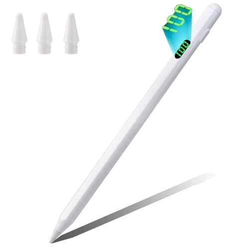 Stylus Pen for iPad,for Apple Pencil Pro 1st/2nd Generation: for 2018-2024 iPad 10/9/8/7/6th, iPad Pro 12.9/11/13-inch M4, i-Pad Air 3/4/5/M2, i-Pad Mini 5/6th,Palm Rejection,Tilt Sensitivity,White