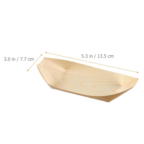 Platos para sushi de madera FRCOLOR 60 unidades 5 pulgadas miniatura 2