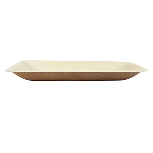 Image of Clazkit 25 Pack Areca Square Palm Leaf Plates| Like Wooden Bamboo | Eco Friendly, Biodegradable, Use and Throw Small Dona | for Serving Pasta, Soup & Snacks | Birthday, Wedding & Party (6 inch X 6 inch)