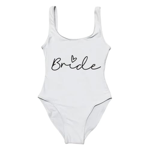 Maillot de bain pour femmes blanc imprimé équipe de la mariée taille Regular Alpha