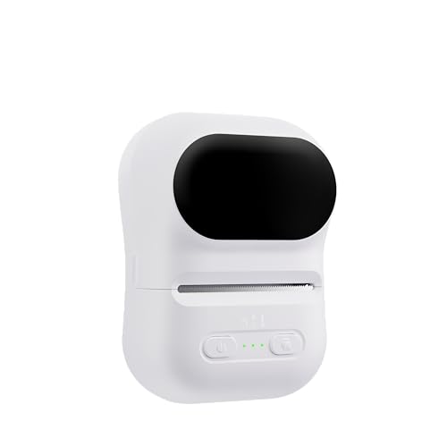 Image of Compact Thermal Printer, mini Wireless Printer, can Print barcodes and Stickers, Suitable for Office, Retail, and Jewelry Label Production, Supports Mobile Phone Connection and USB Charging (White)