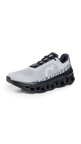 On Men's Cloudmonster Glacier Sneakers, Glacier | Black, 10.5 Medium US