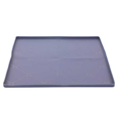 Housoutil Tapis Imperméable en Silicone pour sous-Évier Cuisine 4825 X 4825 CM Antidérapant Trou de Drainage Protection Multifonction pour Rangement la Cuisine et Évier Coloris Gris