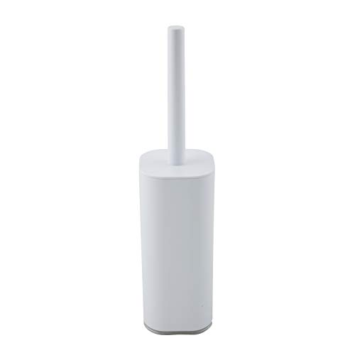 Image of Bath Bliss Acrylic Bathroom Toilet Bowl Brush and Holder in White