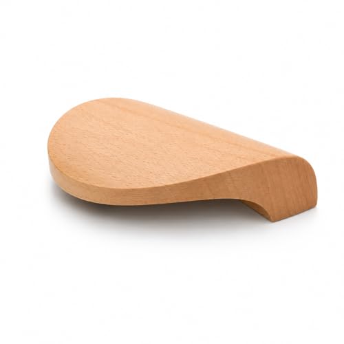Image of Heavy Duty Steam Beech Wood Door Handles for Main Door, Cabinet, Wardrobe, Drawer | Semicircle Wooden Pull Push Handle Set Hardware for Home & Office - Pack of 2 (4 inch x 2 inch)