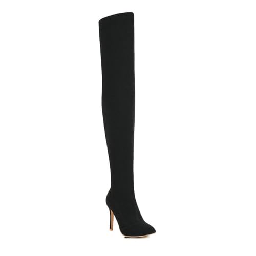 Bottes au-dessus du genou à talons hauts stables pour danser sans glisser