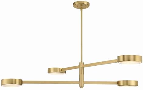 Crystorama Orson 4 Light Modern Gold Linear Chandelier
