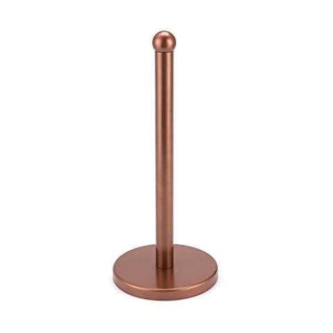Mornenjoy Modern Stand Up Paper Towel Holder,Single Tear Papertowel Roll Stand with Stable Wide Base,Paper Towel Dispenser for Kitchen Countertop/Dinner table/Bathroom (Round head,Copper) Cover
