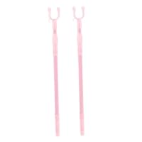 Amosfun 2pcs Adjustable Telescoping Clothes Reach Pole 1m Pink Clothes Drying Rod for Balcony and Household Use