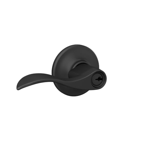 Image of SCHLAGE Accent Keyed Entry Door Handle, Reversible, Matte Black