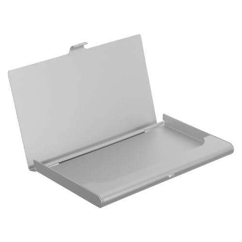 Artibetter Estuche Metálico para Tarjetas de Visita con Incrustaciones de Rhinestones Diseño Ultrafino y Elegante Organizador Portátil para Oficina y Viajes de Negocios Color Plateado