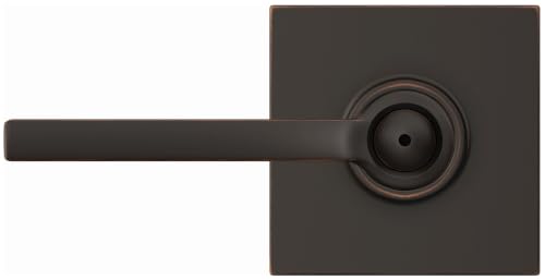 Image of SCHLAGE Latitude Bed /Bath Privacy Door Handle with Lock, Bright Chrome | Interior bedroom or bathroom door lever with push button lock, Reversible, Easy install, Certified durability, Universal fit