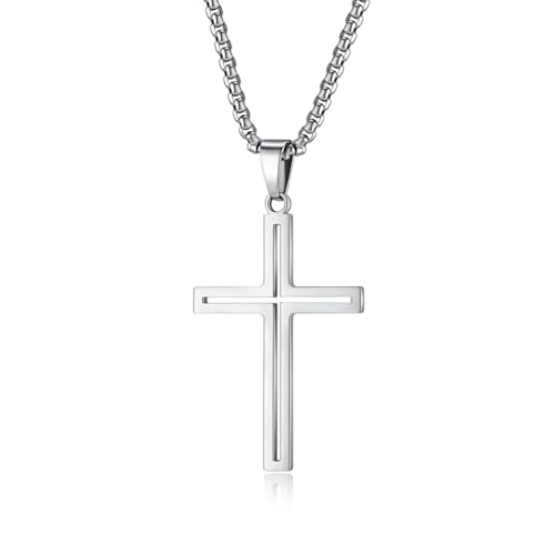 Collier croix homme en acier, le cadeau parfait pour célébrer un moment unique