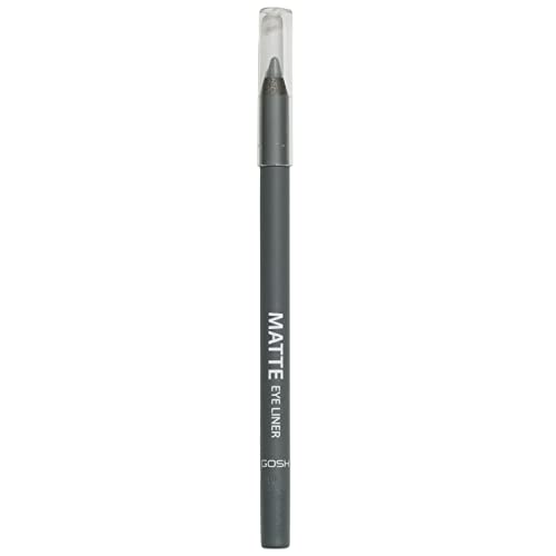 GOSH Matte Eyeliner in intensivem Schwarz I cremig weiche Textur für einfaches Auftragen I hohe Deckkraft, ideal für Smokey Eyes I perfekt zu Maskara I vegan & parfümfrei I 017 Classic Grey