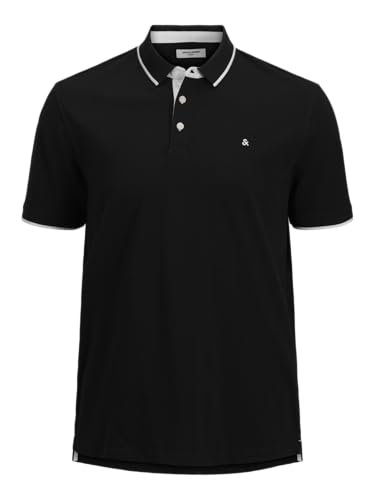 JACK & JONES Plus Size Einfarbig Poloshirt Schwarz xx_l – Ansicht 1