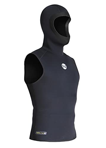 clhjinruoliu Men's Wetsuit Top 3mm Neoprene Thermal Hooded Sleeveless Diving Vest for Diving Surfing Swimming Canoeing,XXL