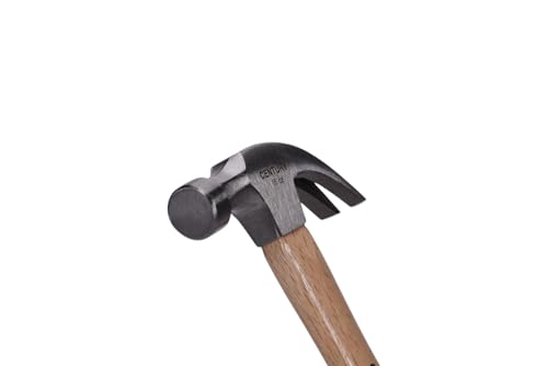 Image of Century Drill & Tool 72274 Wood Handle Hammer, 16 oz., Claw Style: Curved | 12-5 /8 inch overall length, cuts steel & wood, high carbon steel
