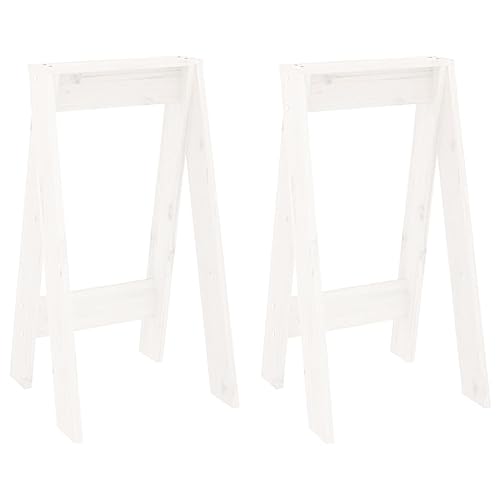 Mokuyary Tabourets Lot de 2 Blanc 40x40x75 cm Bois Massif de pin Tabouret de Bar, Chaise de Cuisine pour Salle à Manger, Comptoir