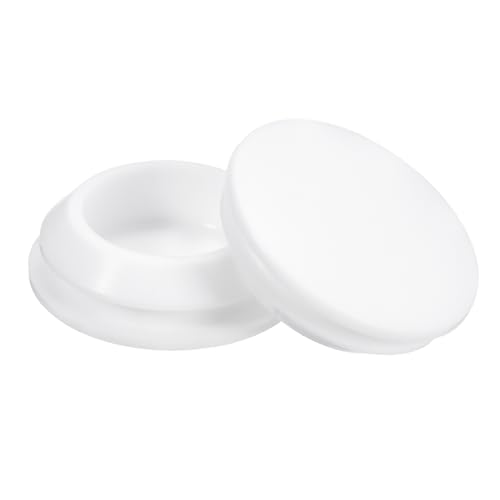 Image of uxcell 6 Pcs Silicone Plugs, Rubber Round Snap in Locking Hole Plugs for 20-22mm Hole, Hole Stoppers Waterproof Hole Plug for Metal Tube, Furniture End Caps Inserts, White