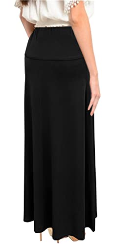 Baby'O Women's Stretch Knit Fit and Flare A-Line 36" Maxi Length Skirt3