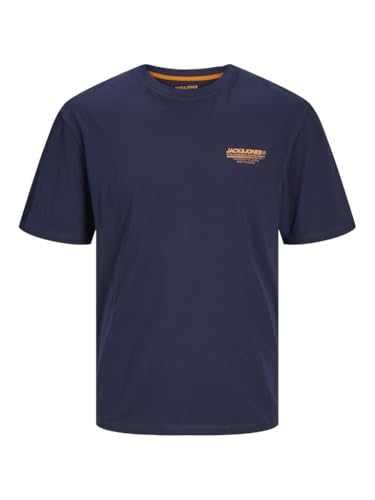JACK&JONES PLUS Jjolive tee SS Crew Neck PLS Camiseta, Negro/Estampado: Jack&Jones, 3XL para Hombre
