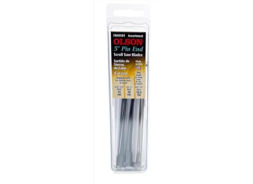 Olson 5 in. Carbon Steel Scroll Saw Blade Set 18.5 TPI 18 pk