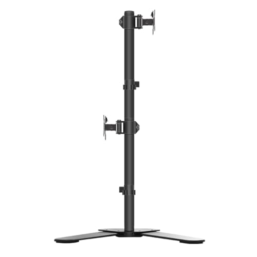 Support de moniteur double écran vertical avec base stable et bras de levage articulé
