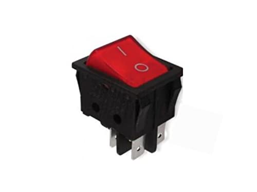 1 x INTERRUTTORE BIPOLARE LUMINOSO ROSSO 15A - 250 VOLT