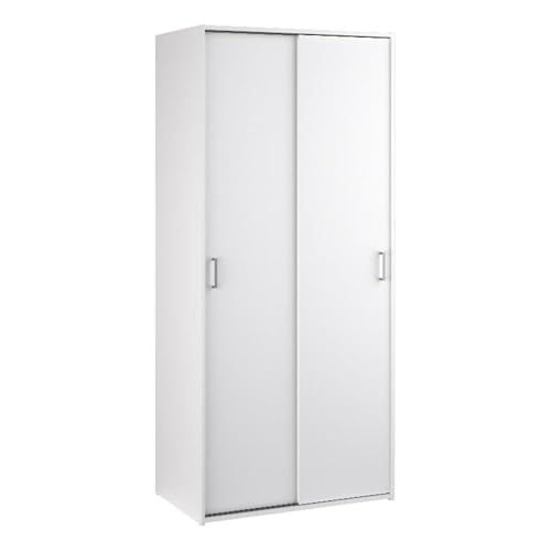 Tvilum Wardrobe with 2 Sliding Doors - Clothing Storage for Bedroom, White