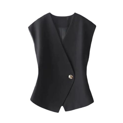 Chaleco para el trabajo de mujer en color liso con cuello en V cómodo para vestir formal