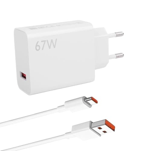 Cargador de 67 W Cargador rápido USB C con Cable Tipo C de 2 m para Xiaomi Red mi Note 15, 14, 13, 12 Pro 5G, Mi 13, Mi 12, Mi 11, Poco X5, X6 Pro   Cargador Turbocharge de 67 W