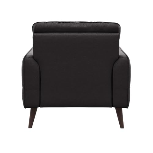 Image of Wakefit Sofa Set | 5 Year Warranty | Sofa 1 Seater, 1 Seater Sofa for Living Room, Wooden Sofa Set, Single Seater - Azores(Robin : Black)