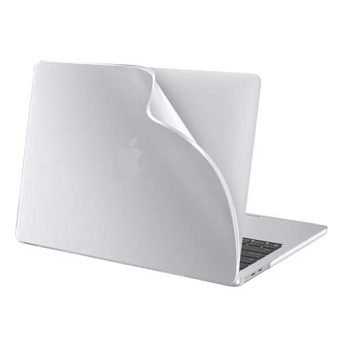 BlueSwan PP Cover compatibile con MacBook Pro 13 Pollici M2 M1 2022-2017 A2338 A2251 A2289 A2159 A1989 A1708 A1706, Custodia Si Adatta Meglio al Corpo, Durevole Protettivo AntiGraffio - Opaco Bianco