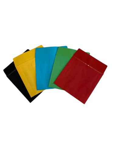 Todomedia 100 Multi-Color Paper Sleeves For Cd/Dvds - Premium Weight Envelopes With Clear Window And Flap, Perfect For Organizing And Storing Discs (Red, Green, Sky Blue, Yellow Black) #TOP1